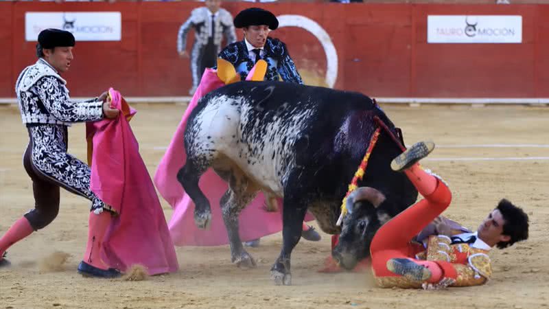 Víctor Barrio é atingido por touro durante a disputa espanhola - Divulgação/Youtube