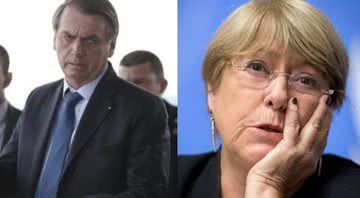 Jair Bolsonaro e Michelle Bachelet - Reprodução