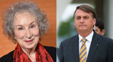 Montagem com fotografia de Margaret Atwood e Bolsonaro - Getty Images