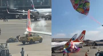 Balão no Aeroporto de Guarulhos, em SP - Divulgação/ Twitter/ @DidigoSantini