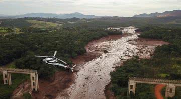 Visão aérea do rompimento da barragem em Brumadinho - Getty Images