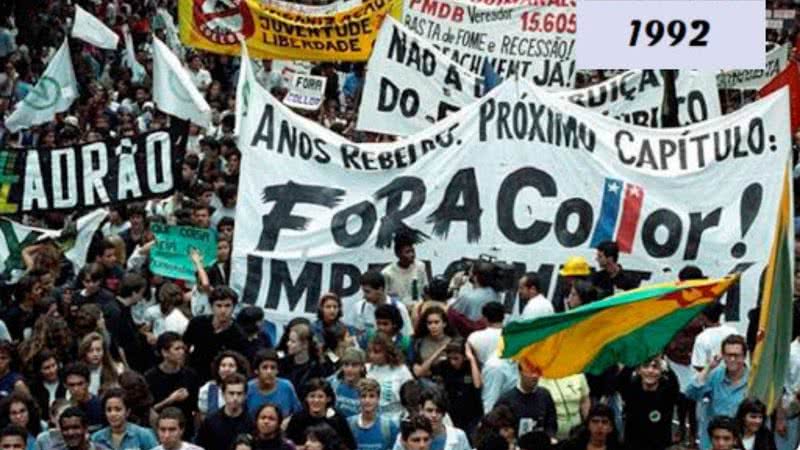 Fotografia de manifestação de 1992 - Divulgação / Repórter Unesp