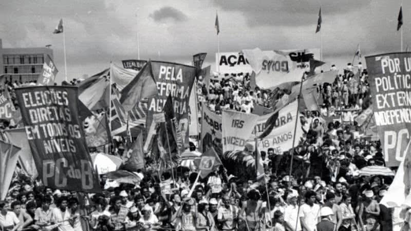 Imagem ilustrativa da manifestação das Diretas Já, em Brasília - Arquivo Nacional