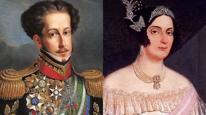 Marquesa de Santos e Dom Pedro I em pinturas - Domínio Público