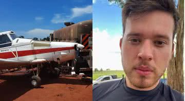 O avião em montagem com jovem vitimado fatalmente - Divulgação / G1