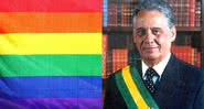 Bandeira LGBTQ+ (esq.) e retrato oficial de FHC (dir.) - Domínio Público / Sharon McCutcheon pelo Pexels / Agência Brasil