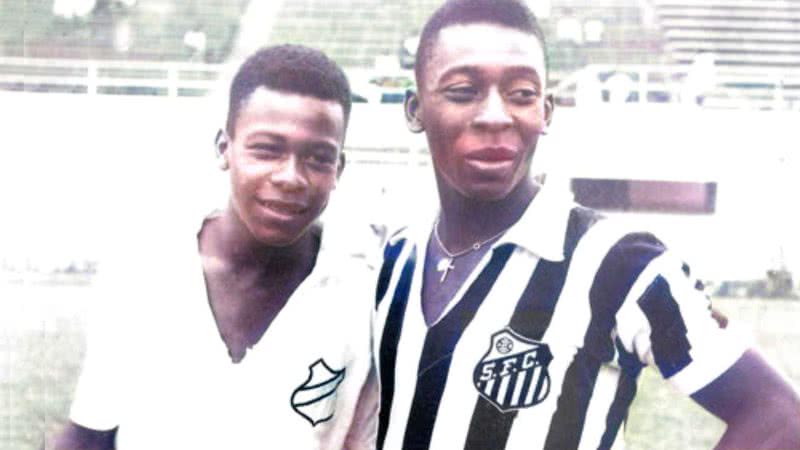 Fotografia de Pelé e Zoca juntos no Santos - Divulgação / Terceiro Tempo