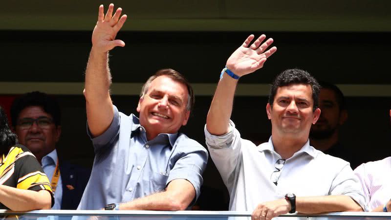 Fotografia de Sérgio Moro com Jair Bolsonaro em fevereiro de 2020 - Getty Images