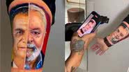 Tatuador registra trabalho com rostos de Lula e Bolsonaro - Divulgação / Redes sociais