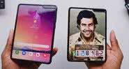 A comparação entre os modelos Galaxy Fold e Escobar Fold 2 - Divulgação/Marques Brownlee