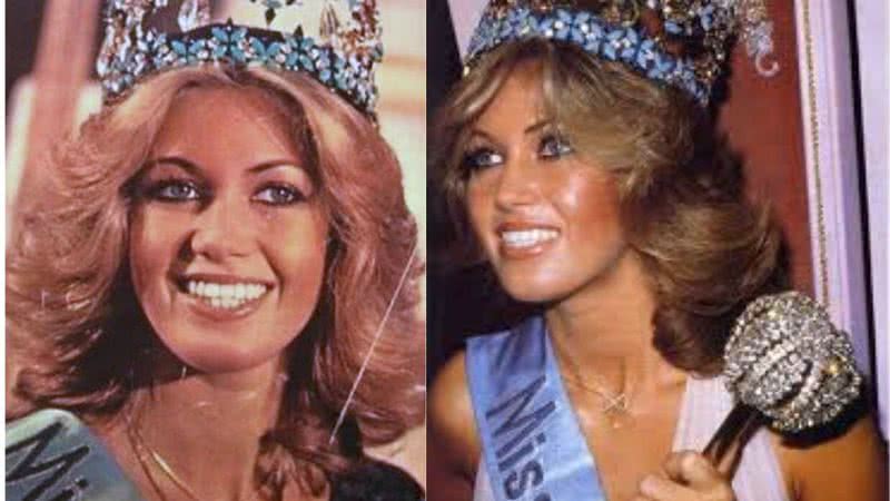 Gabriella Brum no dia que ganhou o Miss Mundo, em 1986 - Wikimedia Commons