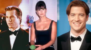 Montagem com as fotos de Val Kilmer, Demi Moore e Brendan Fraser - Getty Images