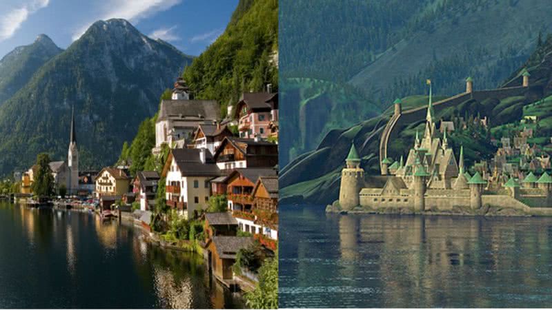 Montagem de Hallstatt e Arendelle - Wikimedia Commons