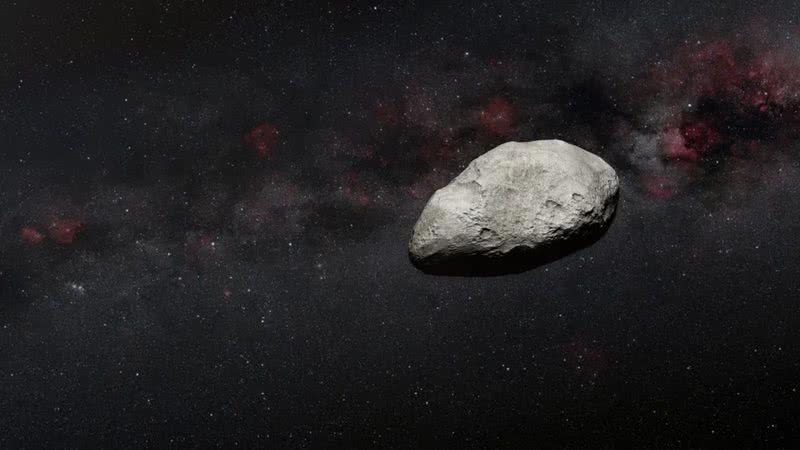 Representação artística do asteroide descoberto com dados do James Webb - Divulgação/ ESA e Skysurvey.org