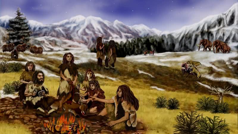 Imagem ilustrativa de família de neandertais - Foto de 12019 pelo Pixabay