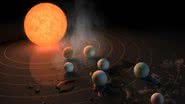 Representação do sistema Trappist-1 - Divulgação/ Nasa