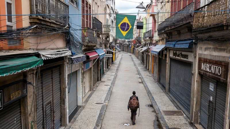 Imagem ilustrativa do Rio de Janeiro em lockdown, em março de 2020 - Getty Images