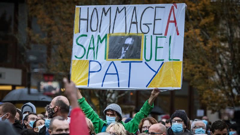 Protestos em homenagem ao professor Samuel Paty - Getty Images