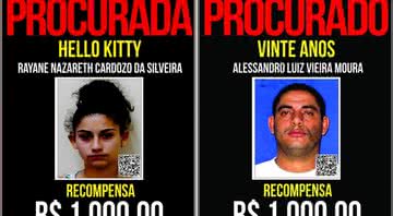 Cartazes de busca pelos suspeitos - Divulgação