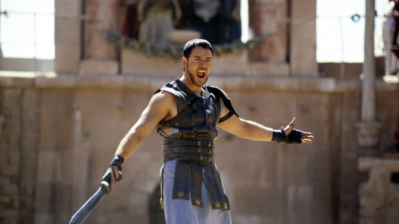 Russell Crowe como Maximus em Gladiador - Reprodução