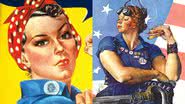 Rosie, símbolo feminista mundial (à esq.) e a outra Rosie (à dir.) - Wikimedia Commons / Domínio Público