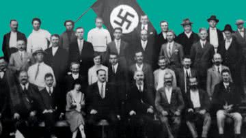 Membros do Partido Nazista da cidade de Bela Aliança (SC), em 1929 - Domínio Público