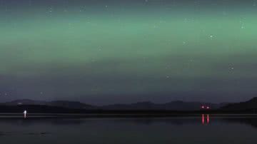 Avistamento da aurora boreal em Oban, cidade da Escócia - Reprodução/Dr. Alasdair O'Dell/The Telegraph