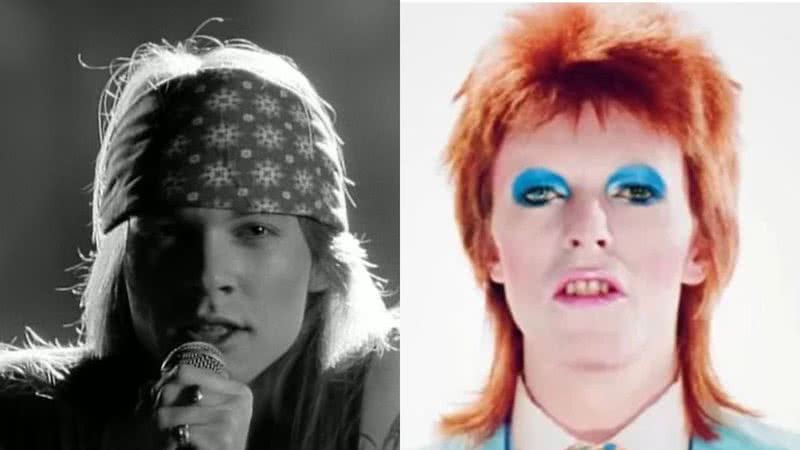 Axl Rose e David Bowie - Divulgação/Youtube/David Bowie /  Guns N' Roses