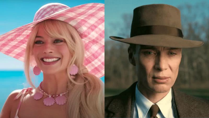 Imagens dos filmes 'Barbie' e 'Oppenheimer' - Divulgação