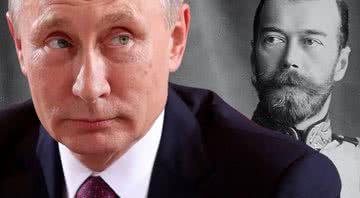 O presidente russo Vladimir Putin e o Czar Nicolau II - Getty Images e Wikimedia Commons