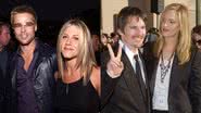 Os ex-casais de atores Brad Pitt e Jennifer Aniston; e Ethan Hawke e Uma Thurman - Getty Images