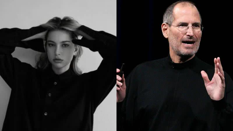 À esquerda Eve Jobs e à direita Steve Jobs - Reprodução/Instagram/evejobs e Foto de Justin Sullivan na GettyImages