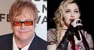 Os artistas Elton John e Madonna - Wikimedia Commons