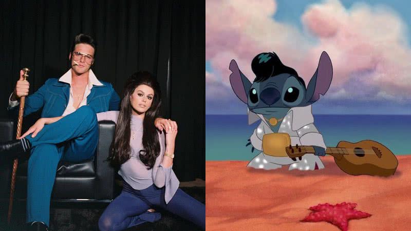 Atores do filme 'Priscilla' (à esqu.) e o personagem Stitch (à dir.) - Divulgação