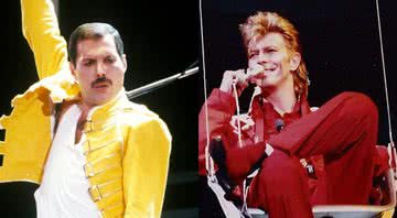 Freddie Mercury e David Bowie, respectivamente - Getty Images - Wikimedia Commons