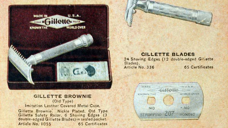 Anúncio publicitário dos produtos da Gillette - Domínio Público/ Creative Commons/ Wikimedia Commons