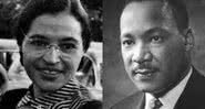 Rosa Parks (à esqu.) e Martin Luther King Jr. (à dir.) - Wikimedia Commons