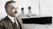 Montagem mostrando Milton Hershey e o RMS Titanic - Domínio Público