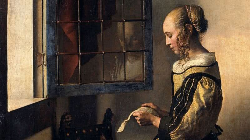 'Moça lendo uma carta à janela', de Johannes Vermeer - Domínio Público