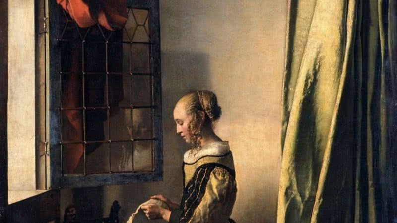 A obra "Moça Lendo uma Carta à Janela" - Divulgação/Gemäldegalerie Alte Meister, SKD, Wolfgang Kreische