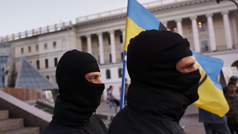 Grupo Azov, que se declara neonazista e atua atualmente como braço da Guarda Nacional Ucraniana - Getty Images