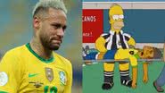 Neymar à esquerda e 'Os Simpsons' à direita - Getty Images e Reprodução/Vídeo