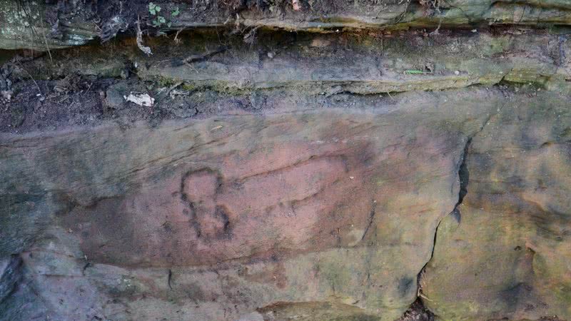 Grafite de pênis encontrado na Inglaterra - Divulgação/Universidade de Newcastle