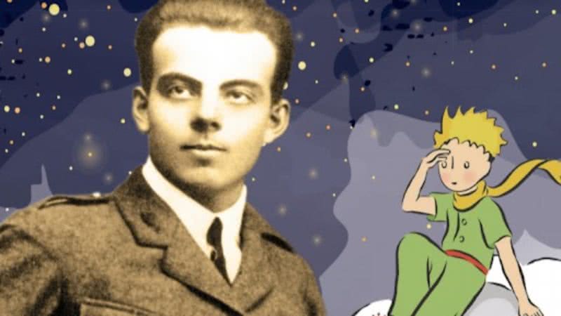 Montagem de Antoine de Saint-Exupéry e seu mais famoso personagem - Domínio Público