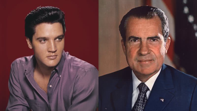 Montagem de Elvis Presley ao lado de Richard Nixon - Creative Commons