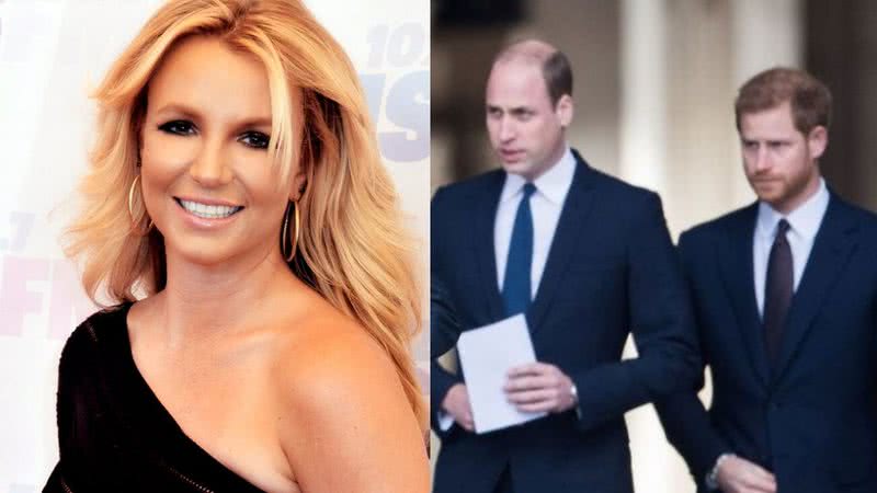 A cantora Britney Spears e os príncipes William e Harry - Wikimedia Commons