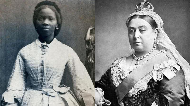 Sara Forbes Bonetta, princesa da tribo Egbado em montagem ao lado da Rainha Vitória, do Reino Unido - Creative Commons