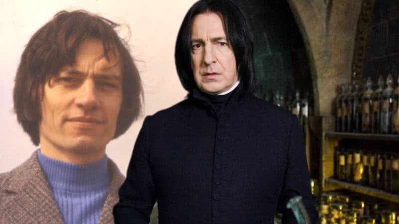 Montagem com a foto de John Nettleship e de Severo Snape (Alan Rickman) - Arquivo Pessoa e Warnes Bros.