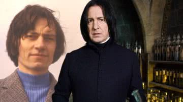 Montagem com a foto de John Nettleship e de Severo Snape (Alan Rickman) - Arquivo Pessoa e Warnes Bros.