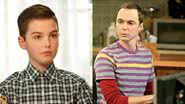 Os atores Jim Parson e Iain Armitage como Sheldon - Divulgação / CBS